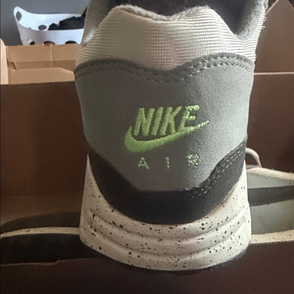 Nike Air Max Men’s Grey and Black Sneakers with Lime Accents fit a little snug. - Picture 7 of 7